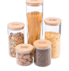 Glass Food Containers with Bamboo Lids
